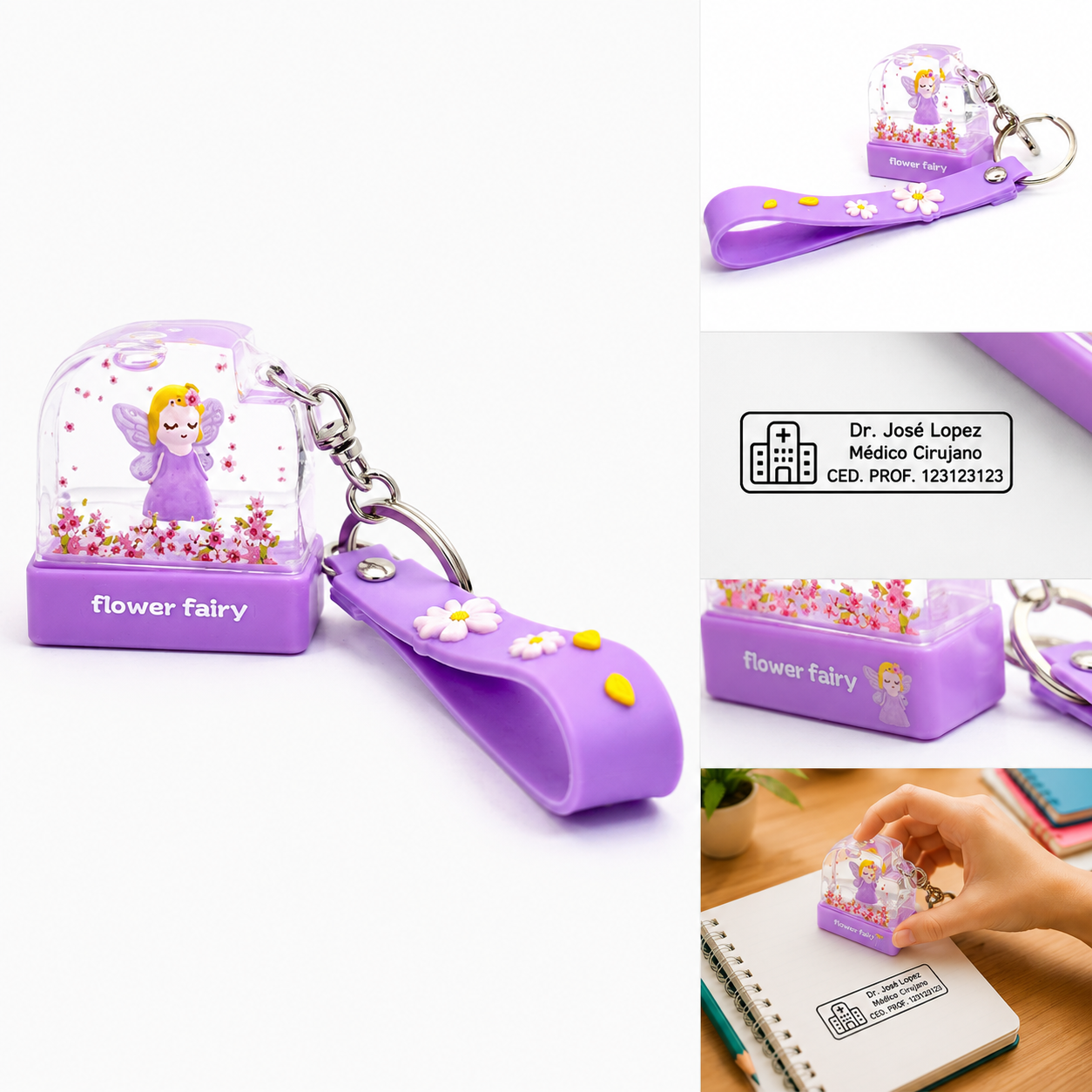 Sello Personalizado Autoentintable Flower fairy