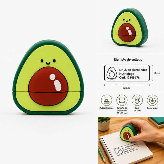 Sello Personalizado Autoentintable Aguacate