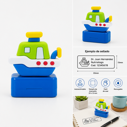 Sello Personalizado Autoentintable Barco