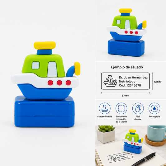 Sello Personalizado Autoentintable Barco