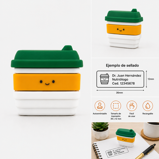 Sello Personalizado Autoentintable Café