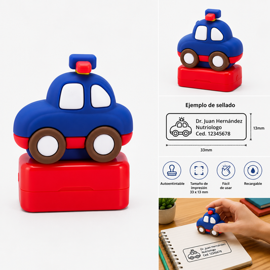 Sello Personalizado Autoentintable Auto Policía