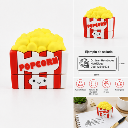Sello Personalizado Autoentintable Palomitas