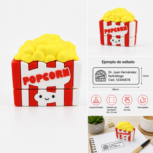 Sello Personalizado Autoentintable Palomitas